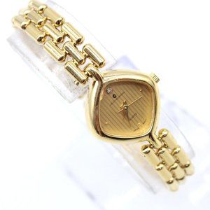 J.B Champion Watch Womens Gold Tone Stainless Steel Classic Gold Dial Bracelet